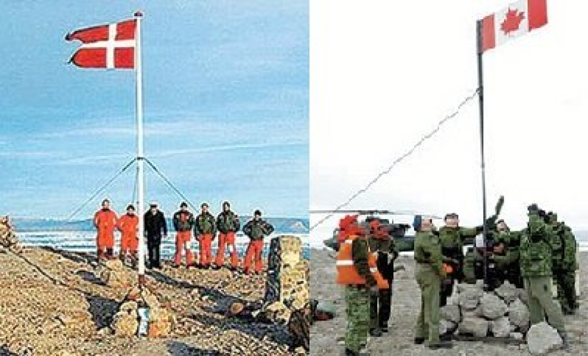 북극해의 작은 바위섬 한스 섬을 놓고 캐나다와 덴마크가 50여년간 다퉜다. 중앙포토