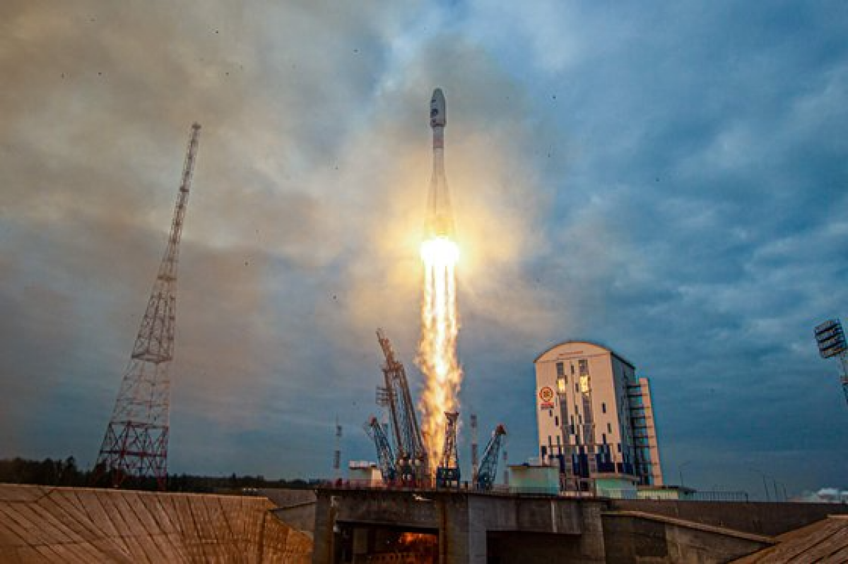 지난 11일(현지시간) 러시아 보스토치니 우주기지에서 루나-25호를 실은 소유즈 로켓이 발사되는 모습. AFP=연합뉴스