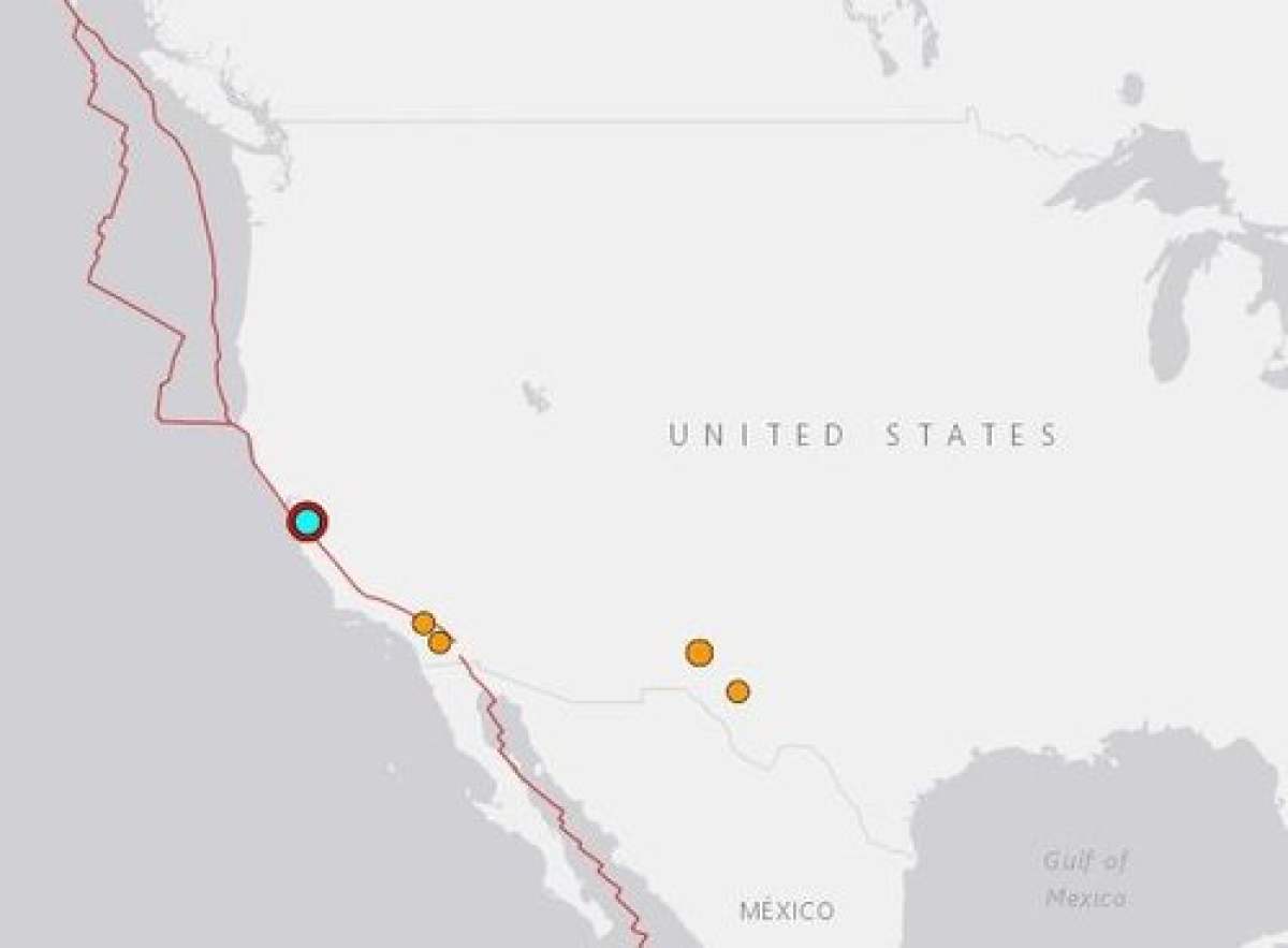 25일 오전 11시 42분쯤(미 서부 기준) 미국 캘리포니아주 세븐 트리스 인근 지역에서 규모 5.1의 지진이 발생했다. 사진 USGS 홈페이지 캡처