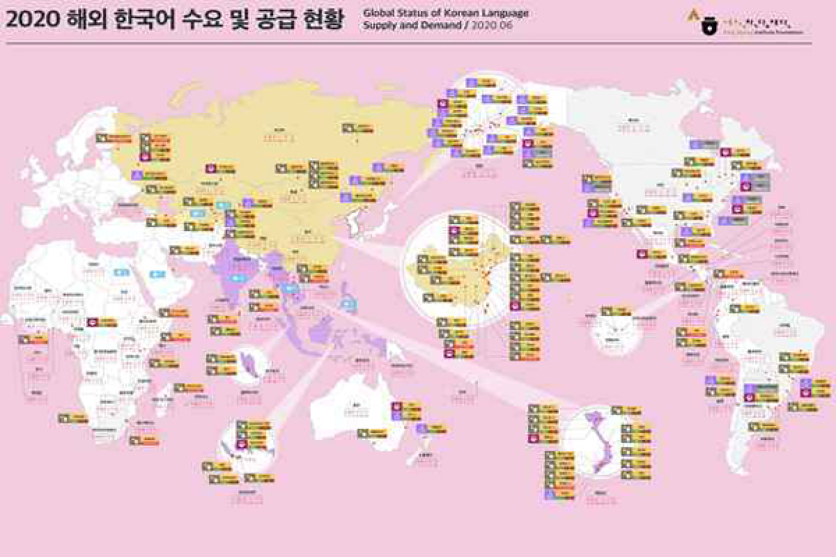 해외 한국어 수요 및 공급 현황 자료. (사진=세종학당)